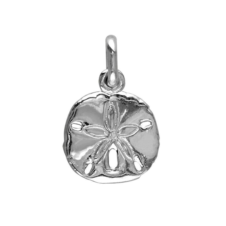 Mini Sand Dollar Charm in 14K White Gold