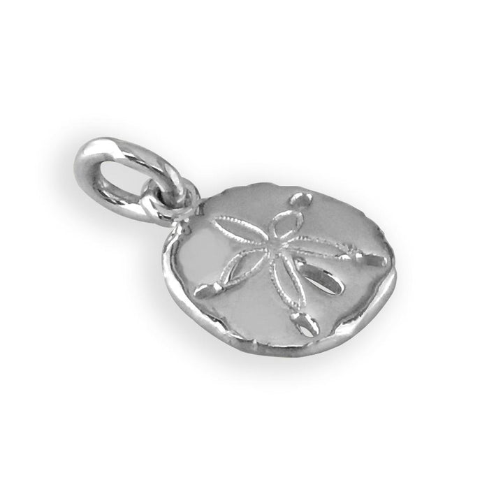 Mini Sand Dollar Charm in 14K White Gold