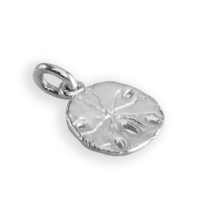Mini Sand Dollar Charm in 14K White Gold