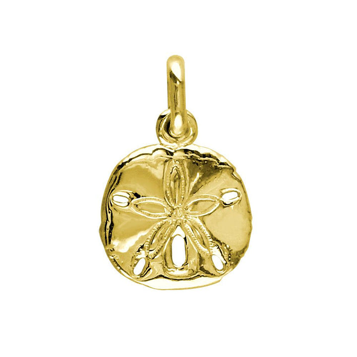 Mini Sand Dollar Charm in 14K Yellow Gold