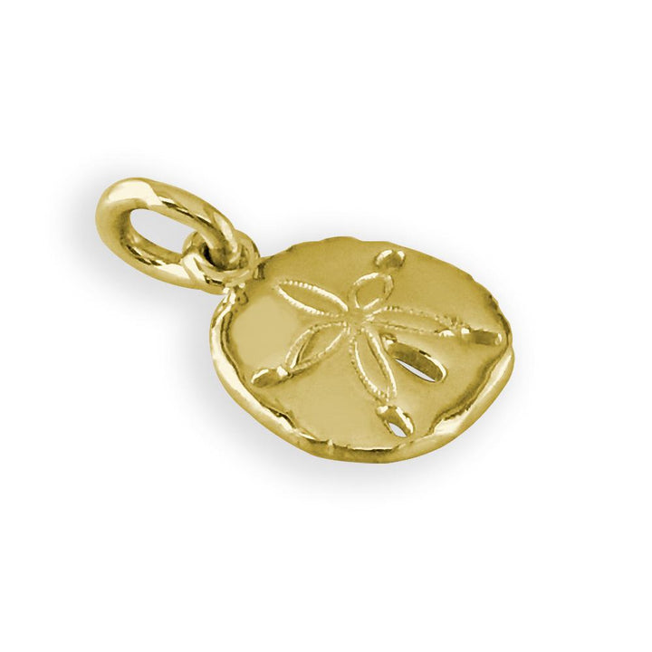 Mini Sand Dollar Charm in 14K Yellow Gold