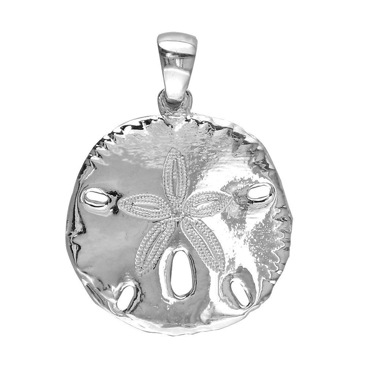 Medium Sand Dollar Charm in 14K White Gold