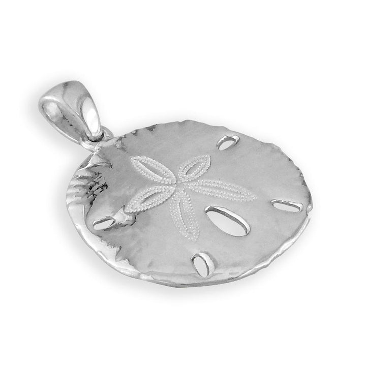 Medium Sand Dollar Charm in 14K White Gold