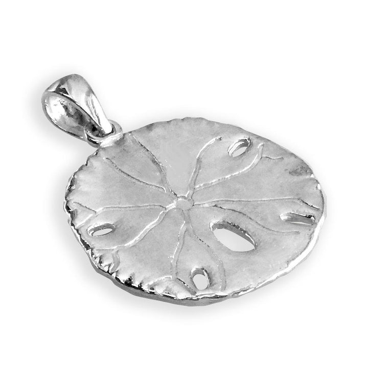 Medium Sand Dollar Charm in 14K White Gold