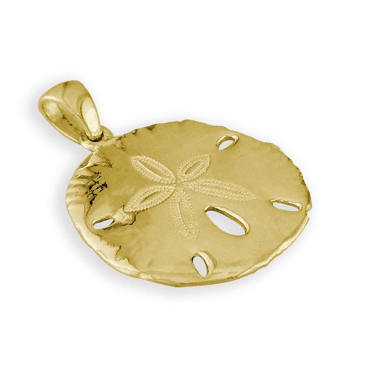 Medium Sand Dollar Charm in 14K Yellow Gold