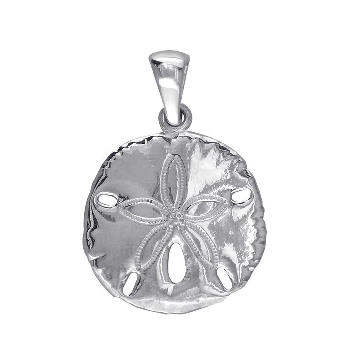 Small Sand Dollar Charm in 14K White Gold