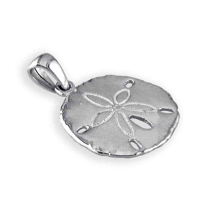 Small Sand Dollar Charm in 14K White Gold
