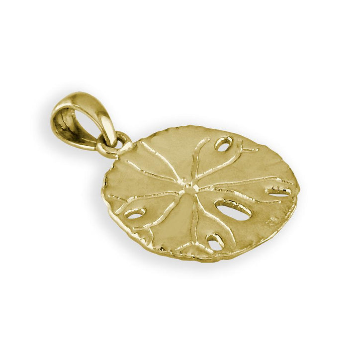 Small Sand Dollar Charm in 14K Yellow Gold