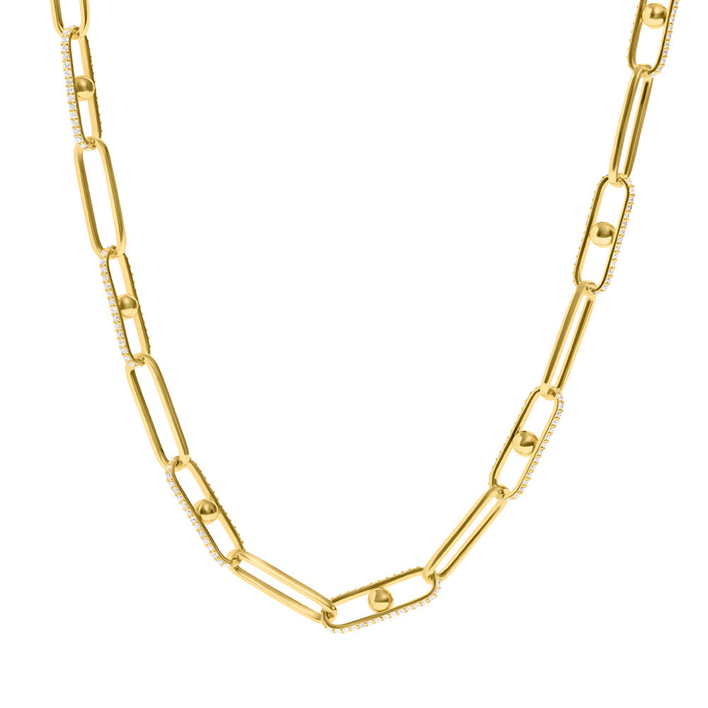 18k Yellow Gold & Diamond Necklace