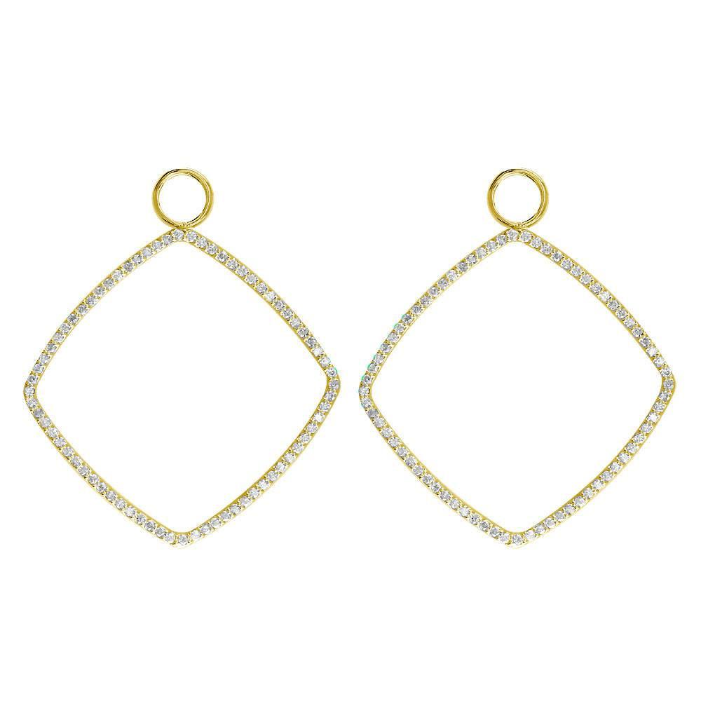 Rhombus Diamond Earring Jackets, 1.00CT in 14k Yellow Gold