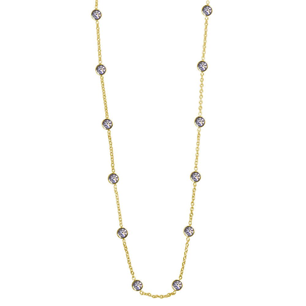 Diamonds by the Yard Necklace, 4.11CT Total in 14K Yellow Gold