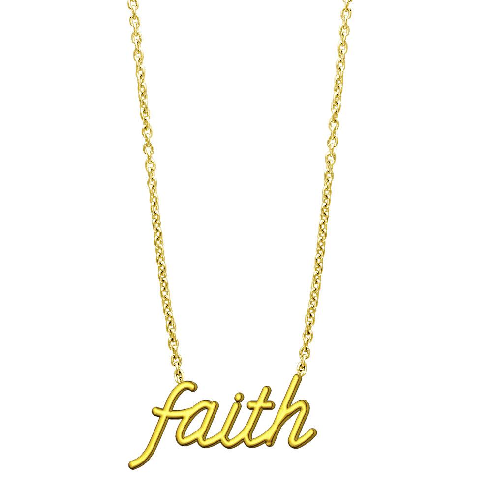 Faith Necklace in 14K Yellow Gold