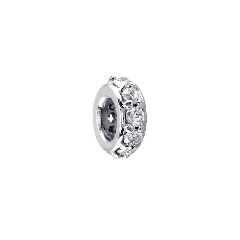 6.5mm Diamond Spacer, Roundel, 0.20CT in 14k White Gold