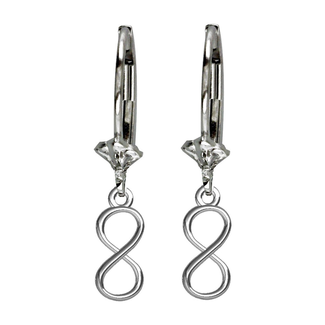 Mini Infinity Symbol Earrings,4mm in 14K white gold
