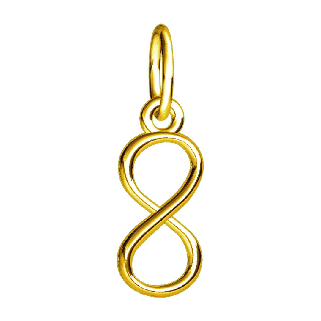 Mini Infinity Symbol Charm,4mm in 14k Yellow Gold