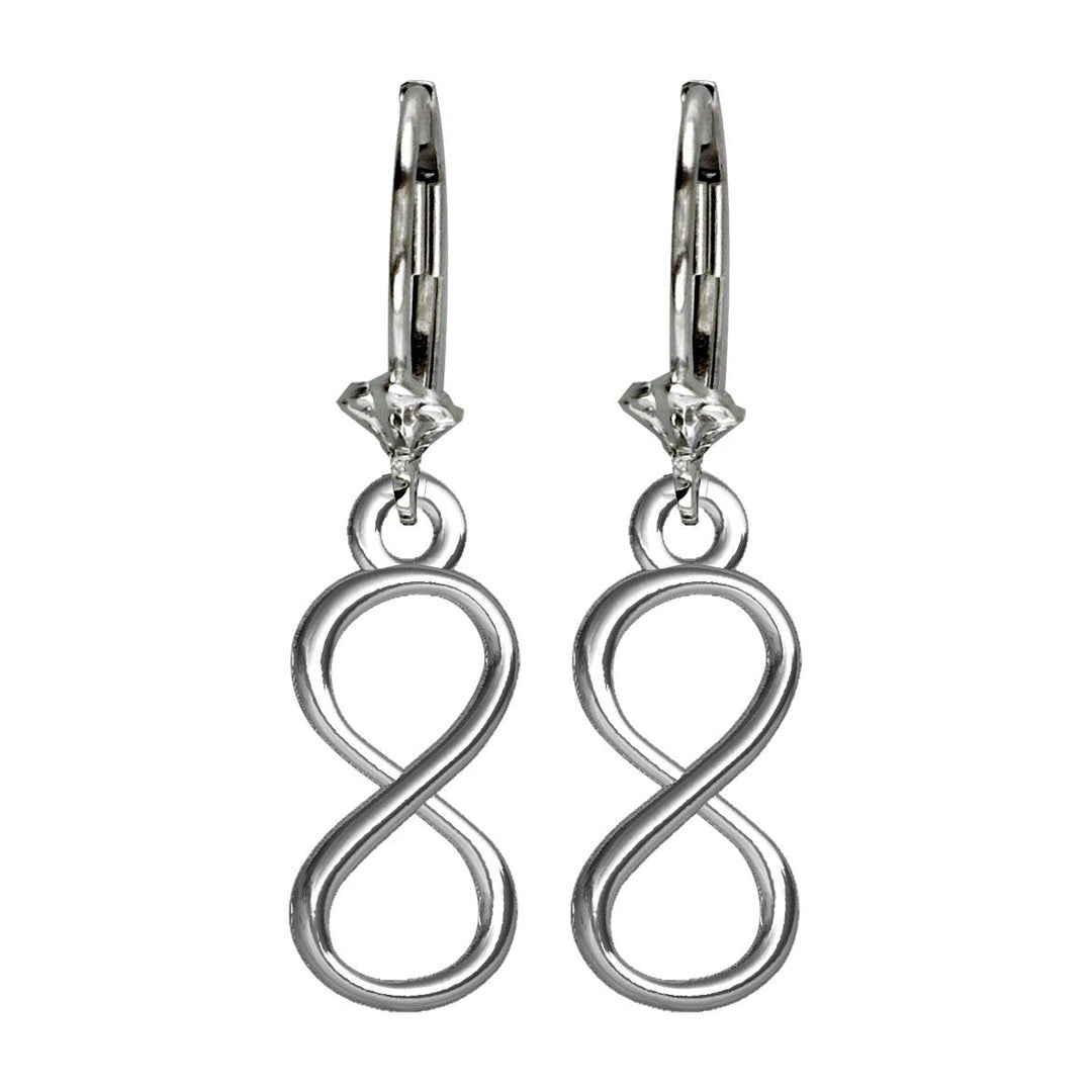 Small Infinity Symbol Earrings,6mm in 14K white gold
