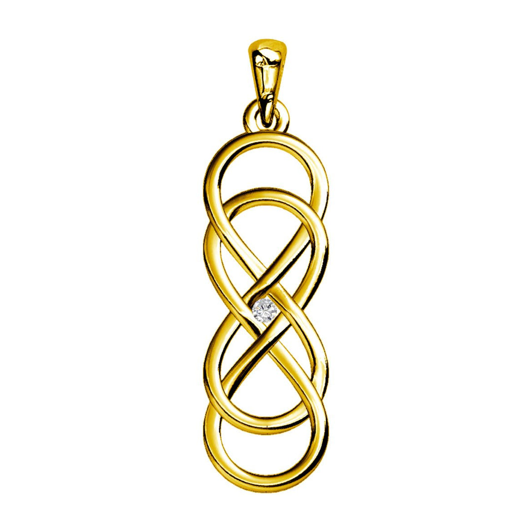 Small Diamond Double Infinity Symbol Charm, 0.01 CT, Best Friends, Forever, Sisters Charm in 14K yellow gold
