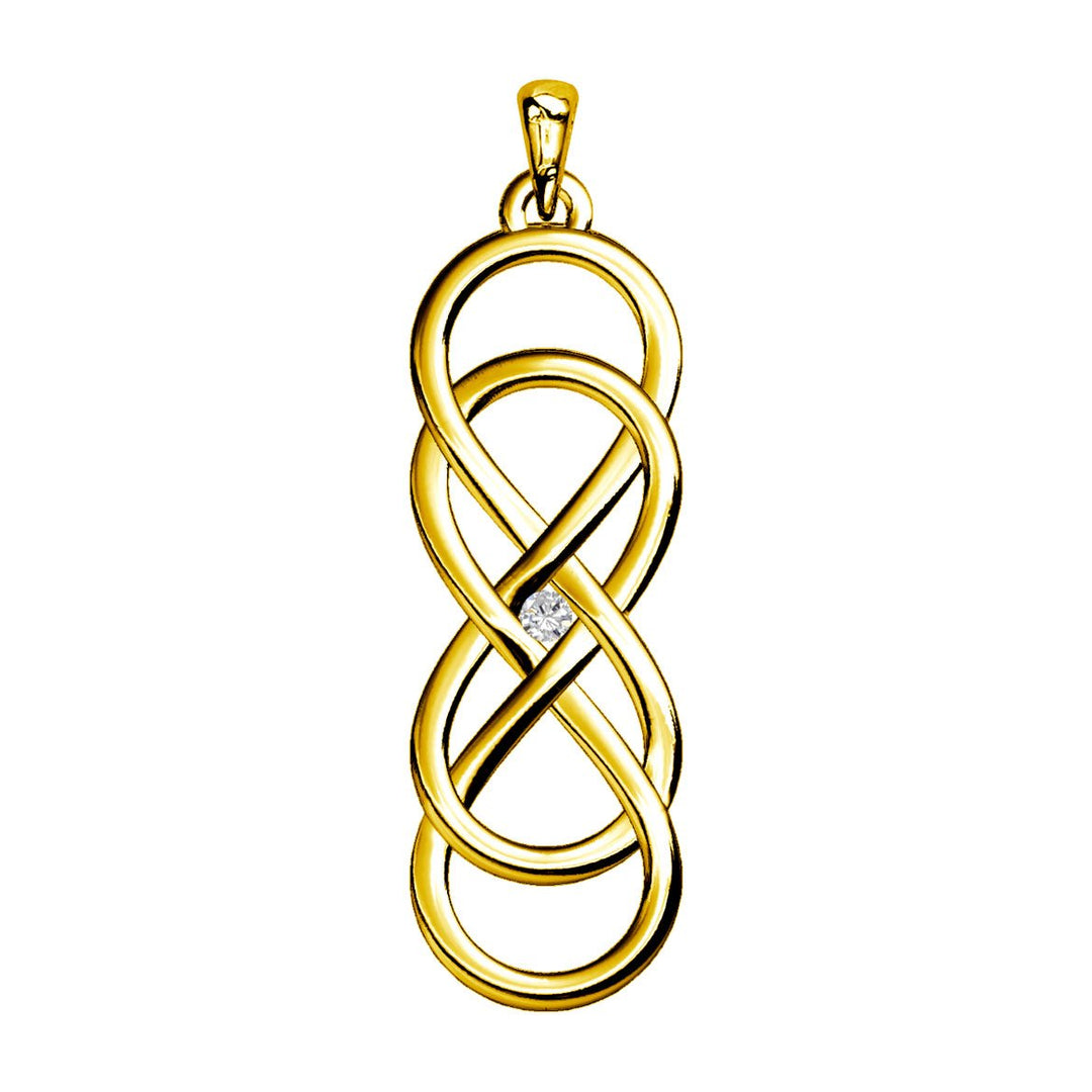 Medium Diamond Double Infinity Symbol Charm, .02CT, Best Friends,Sisters,Forever Charm in 14K yellow gold