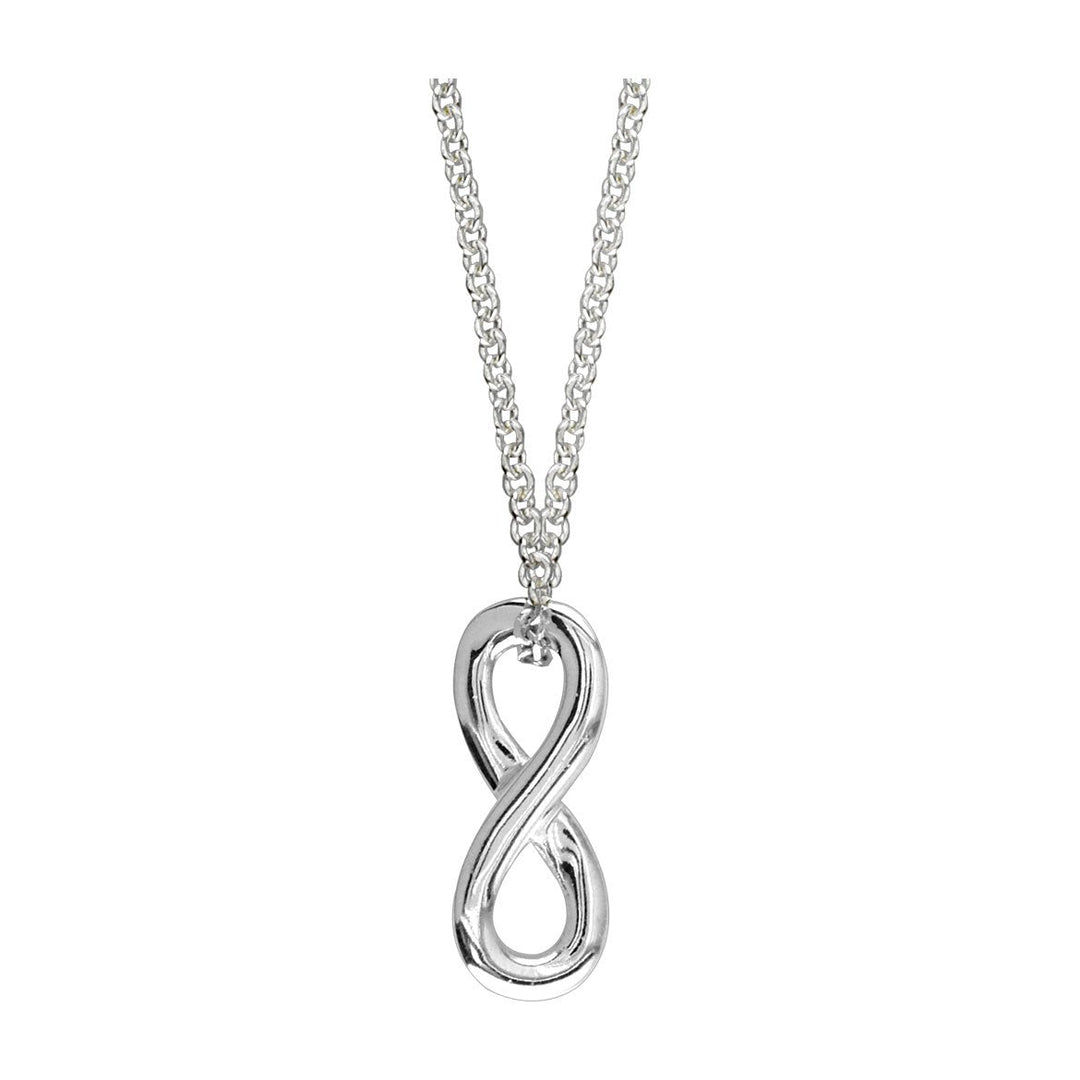 Small Sliding Infinity Charm and Chain,18 Inches Total #4892 in 14K white gold