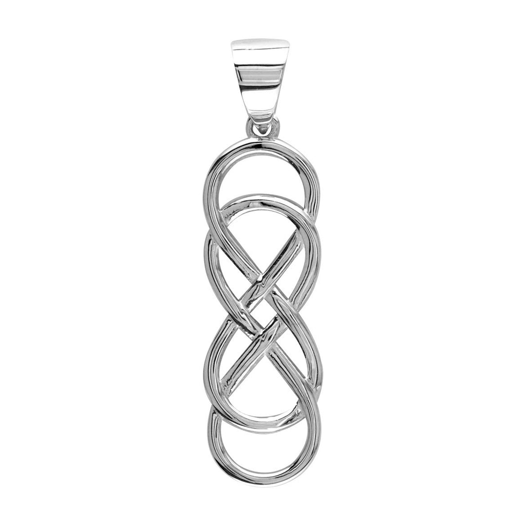Extra Large Double Infinity Symbol Charm, Lovers Charm, Eternal and Infinite Love Charm, 1.5 inches in 18K white gold