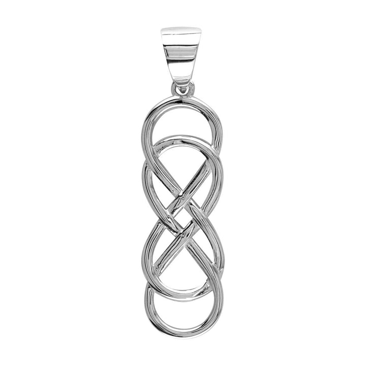 Extra Large Double Infinity Symbol Charm, Lovers Charm, Eternal and Infinite Love Charm, 1.5 inches in 18K white gold
