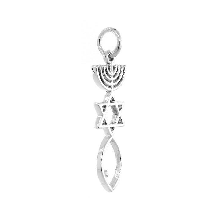 Small Messianic Seal Jewelry Charm, Version 2 in Sterling Silver