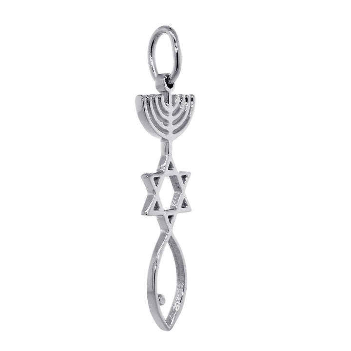 Medium Size Messianic Seal Jewelry Charm in Sterling Silver