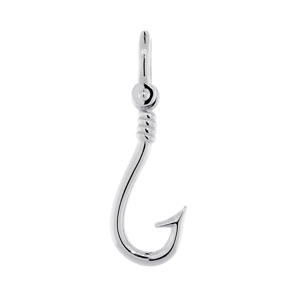 24mm Fishermans Barbed Hook and Knot Fishing Charm in Sterling Silver –  Sziro Jewelry