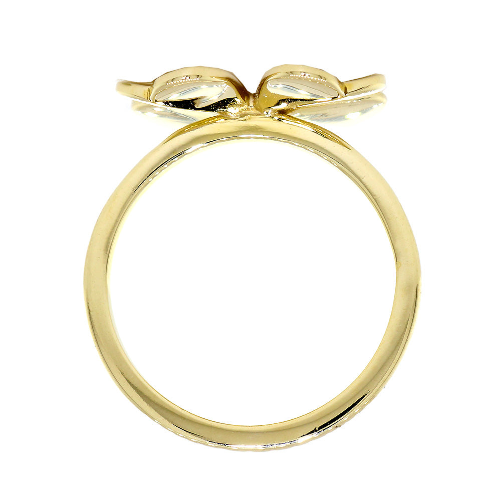 15mm Four Leaf Clover Ring in 14k Yellow Gold