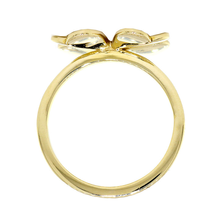 15mm Four Leaf Clover Ring in 14k Yellow Gold