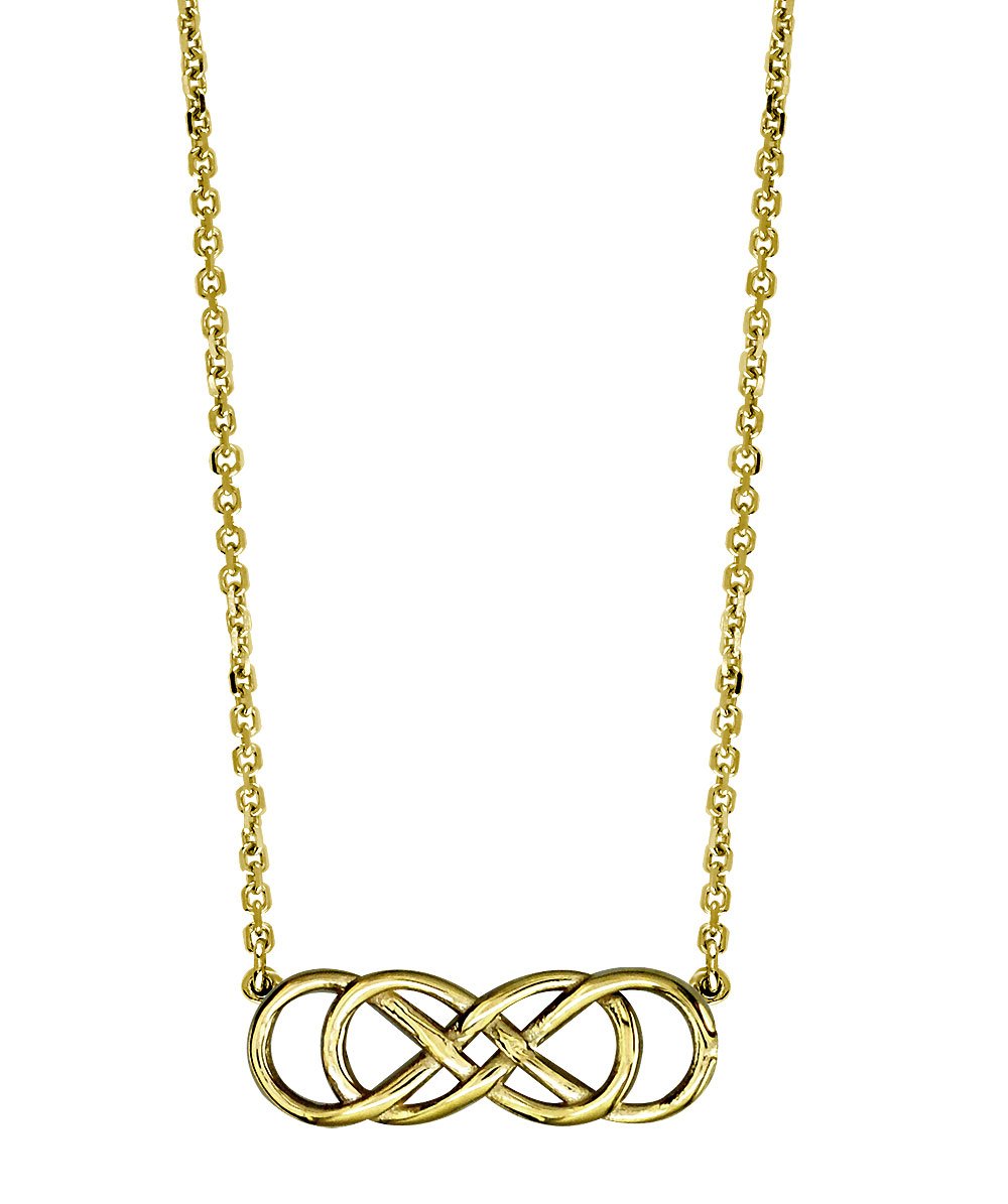 Medium Double Infinity Symbol Charm Necklace in 14k Yellow Gold