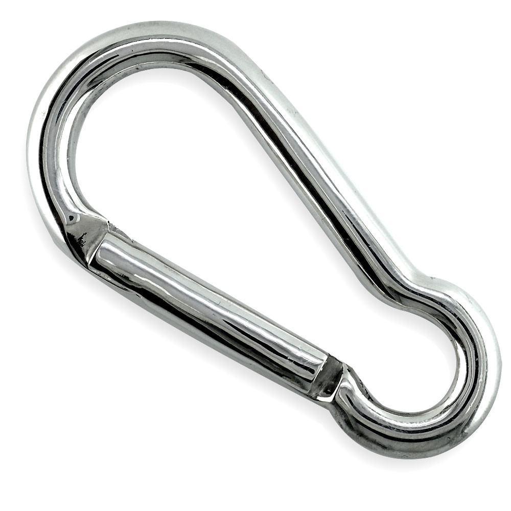 Inch Large Carabiner Sterling Silver Keychain - Main Image