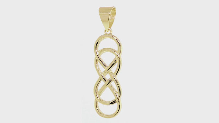 Extra Large Double Infinity Symbol Charm in 14K Yellow Gold, 1.5"