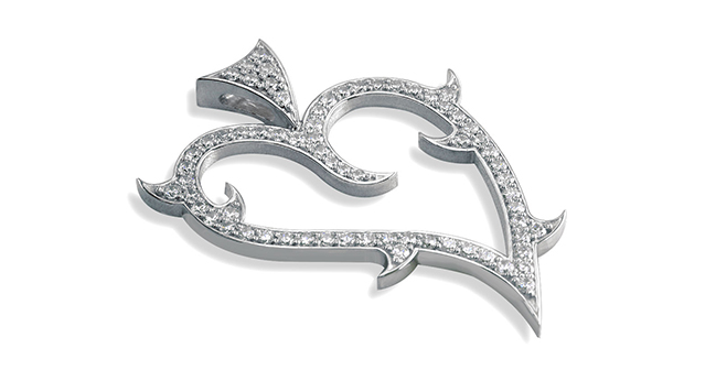 Diamond guarded love heart pendant by Sziro Jewlery in Coral Springs