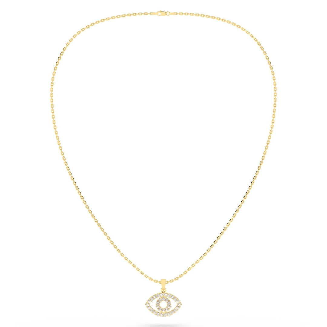 Diamond Evil Eye Charm in 14K Yellow Gold