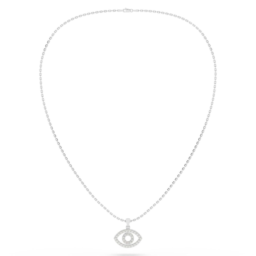 Diamond Evil Eye Charm in 14K White Gold