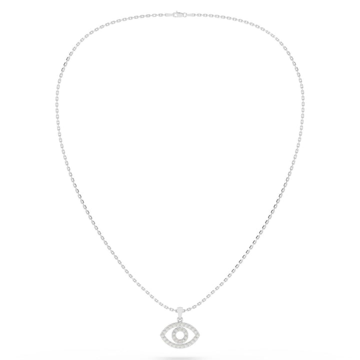 Diamond Evil Eye Charm in 14K White Gold