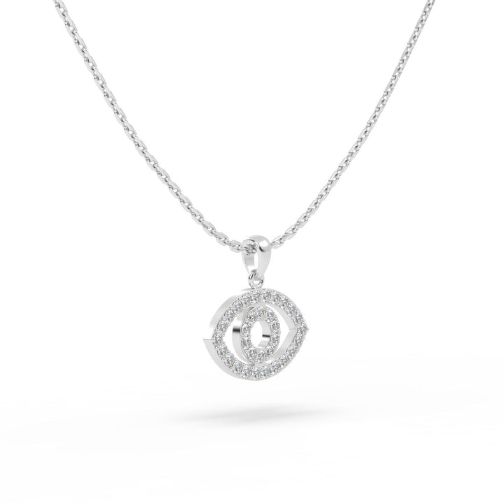 Diamond Evil Eye Charm in 14K White Gold, view 3
