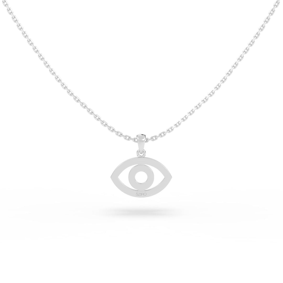 Diamond Evil Eye Charm in 14K White Gold, view 4