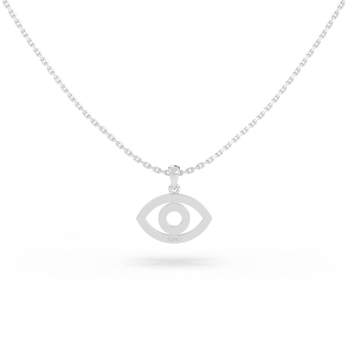 Diamond Evil Eye Charm in 14K White Gold, view 4