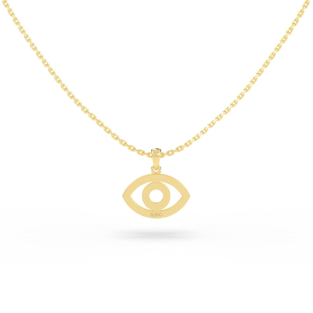 Diamond Evil Eye Charm in 14K Yellow Gold, view 4