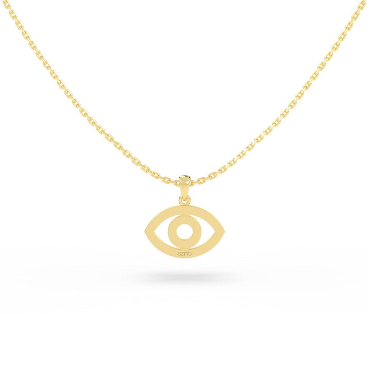 Diamond Evil Eye Charm in 14K Yellow Gold, view 4
