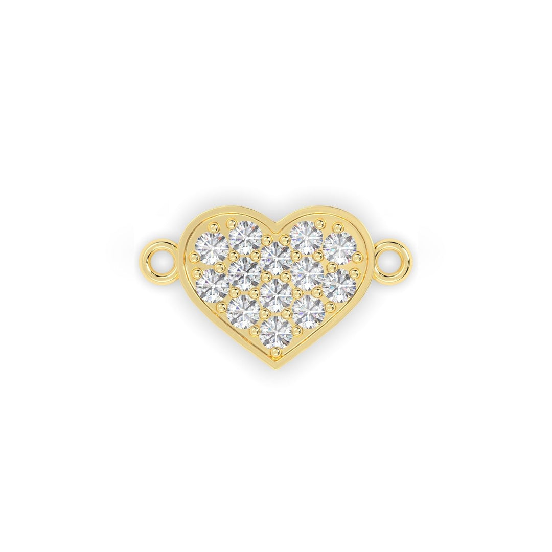 Single Heart Diamond Bracelet in 14K Yellow Gold, view 5
