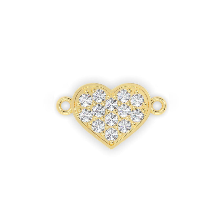 Single Heart Diamond Bracelet in 14K Yellow Gold, view 5
