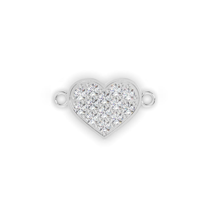 Single Heart Diamond Bracelet in 14K White Gold, view 5