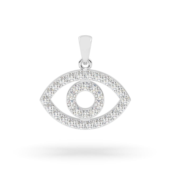 Diamond Evil Eye Charm in 14K White Gold, view 5