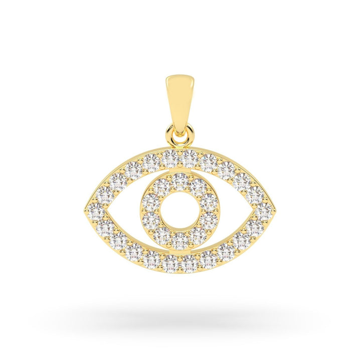 Diamond Evil Eye Charm in 14K Yellow Gold, view 5