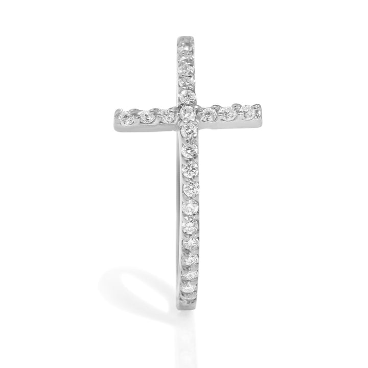 Cross Ring 14k White Gold & Diamonds