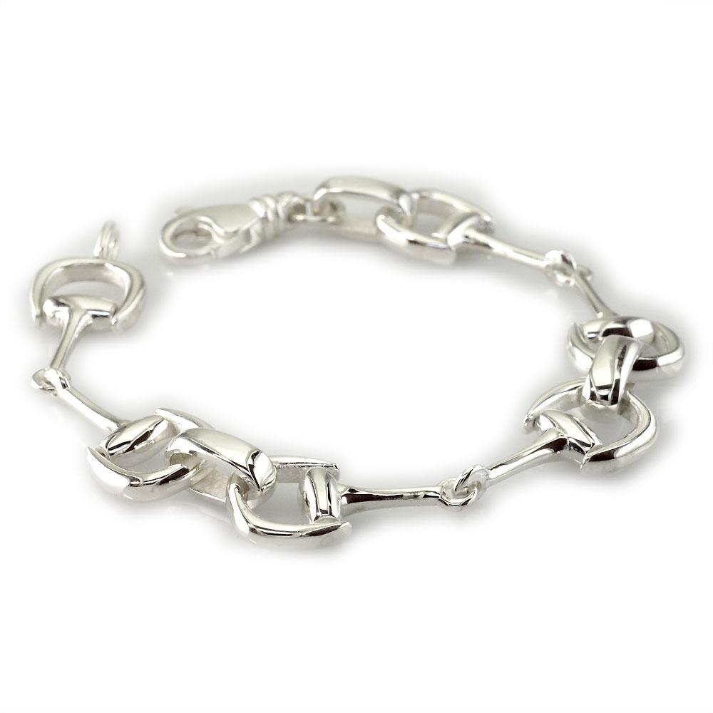 Horsebit Links Bracelet in 14k White Gold