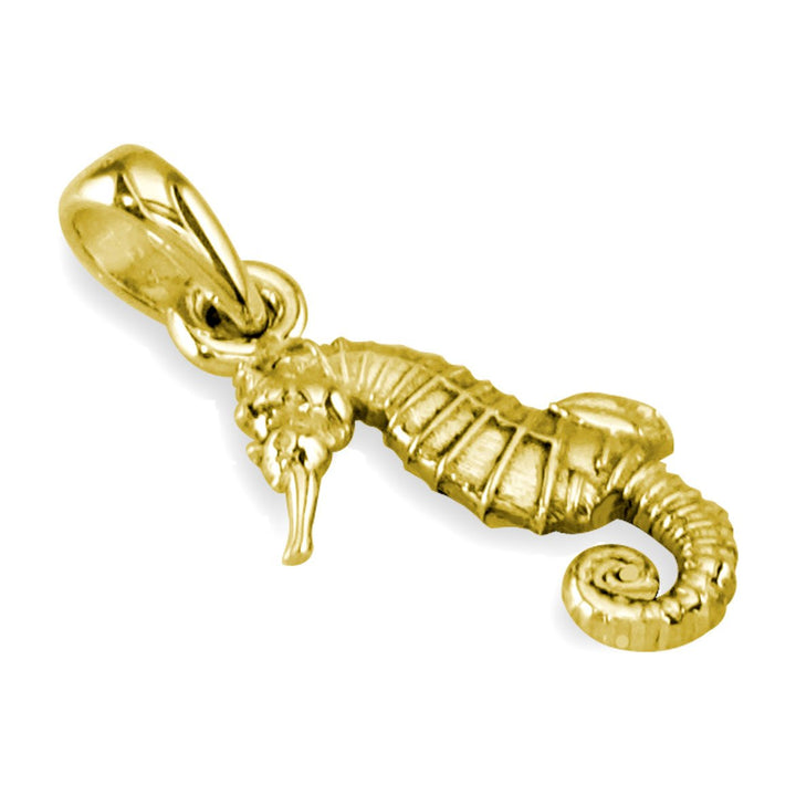 Mini Seahorse Charm in 14k Yellow Gold